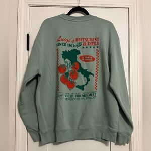 Luigi's Restaurant & Deli Men's Green Crewneck Sweater